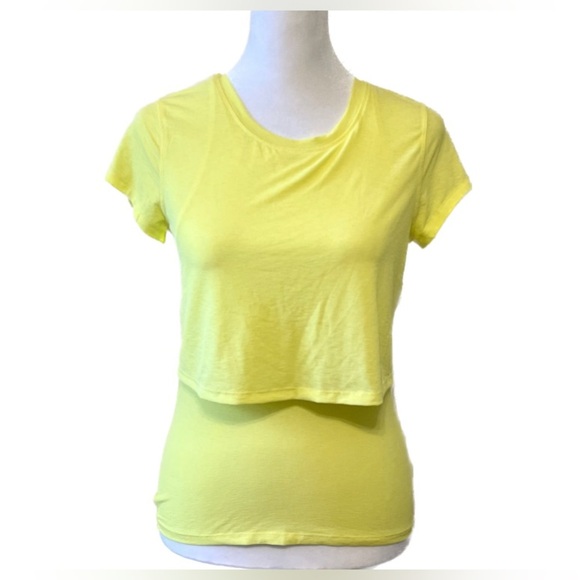 NEW FREE PEOPLE - Neon Yellow Athletic Top - Picture 1 of 5